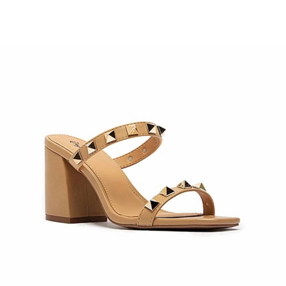 NEW QUPID women's studded high heels in toffee